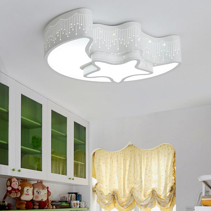 Acrylic Moon and Star Ceiling Light Fixture for Bedroom