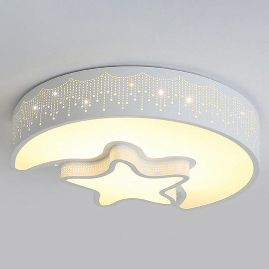 Acrylic Moon and Star Ceiling Light Fixture for Bedroom