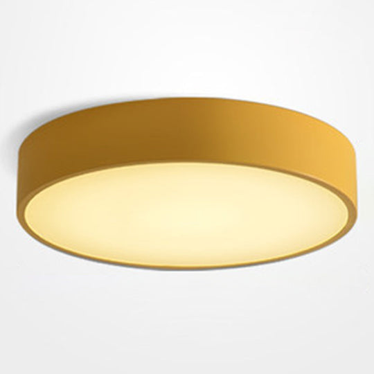 Minimalist Round Flush Mount Ceiling Lighting Fixture - 1 Light, Aluminum