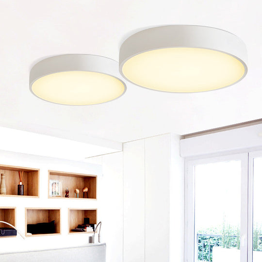 Minimalist Round Flush Mount Ceiling Lighting Fixture - 1 Light, Aluminum