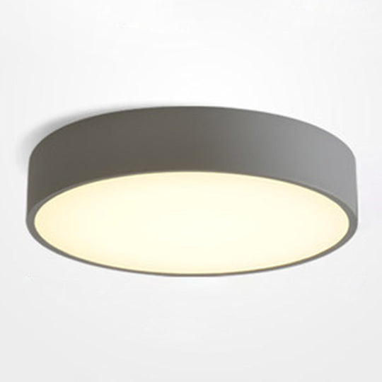 Minimalist Round Flush Mount Ceiling Lighting Fixture - 1 Light, Aluminum