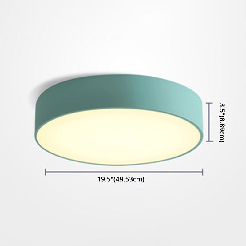 Minimalist Round Flush Mount Ceiling Lighting Fixture - 1 Light Aluminum