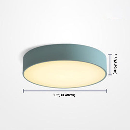 Minimalist Round Flush Mount Ceiling Lighting Fixture - 1 Light, Aluminum