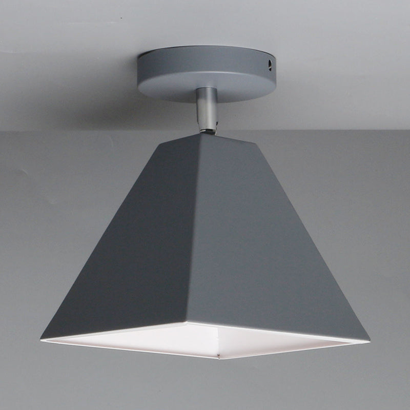 Metal Modern Trapezoid Flush Mount Ceiling Light Fixture - 1 Light