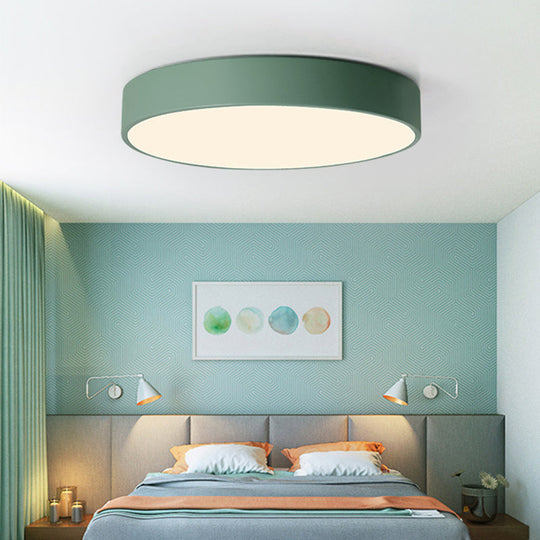 Minimalist Acrylic Flush Mount Ceiling Light For Bedroom Green / 9