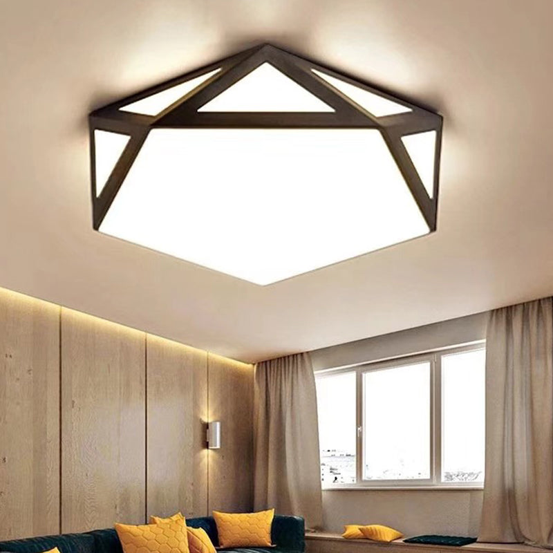 Modern Diamond Flush Mount Ceiling Light - Acrylic Ceiling Fixture for Living Room