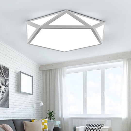 Modern Diamond Flush Mount Ceiling Light - Acrylic Ceiling Fixture for Living Room