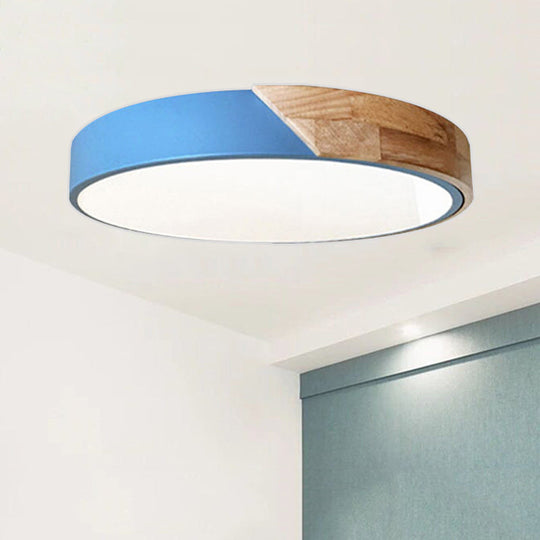 Modern Round Flush Mount Ceiling Light Fixtures For Bedrooms Blue / 12