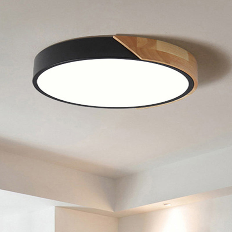 Modern Round Flush Mount Ceiling Light Fixtures For Bedrooms Black / 12