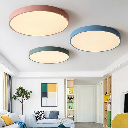 Macaron Acrylic Round Flushmount Ceiling Lights for Living Room