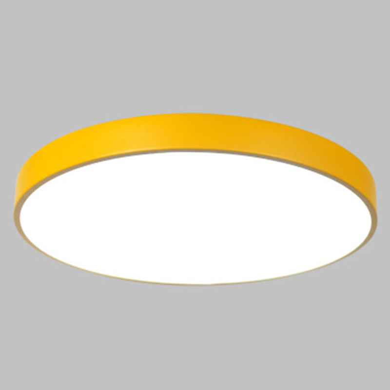 Macaron Acrylic Round Flushmount Ceiling Lights For Living Room Yellow / 12