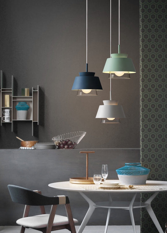 Upside Down Trifle Pendant Light With Metal Macarons Perfect Dining Room Table Lighting