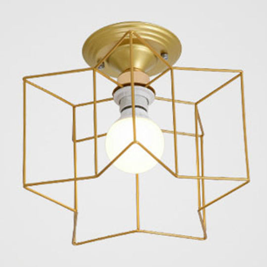 Semi Flush Industrial Metal Chandelier For Bedroom - Stylish Ceiling Mount Lighting Gold / 10