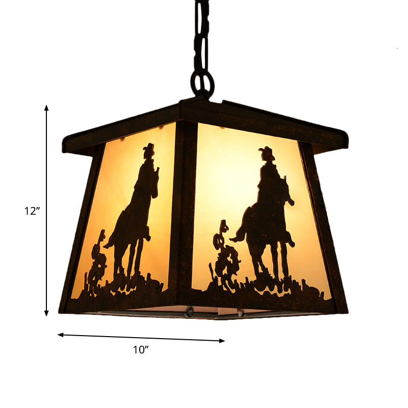 Height Adjustable Industrial Tapered Metal Pendant Light with Chain - 1 Light Suspension Lighting