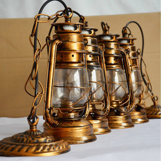 Nautical Clear Glass Oil Lamp Pendant Light for Dining Room