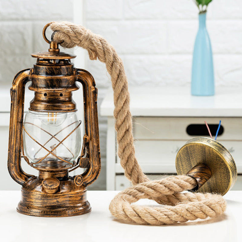 Nautical Clear Glass Oil Lamp Pendant Light for Dining Room