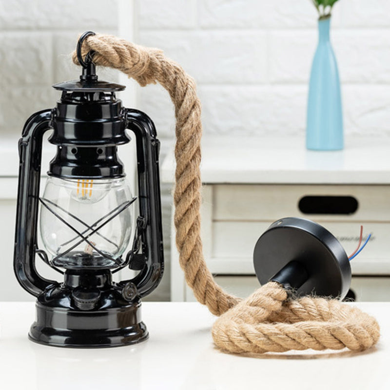 Nautical Clear Glass Oil Lamp Pendant Light for Dining Room