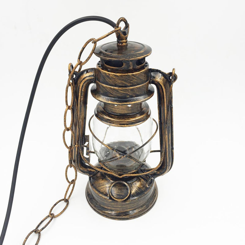 Nautical Oil Lamp Pendant Light - Clear Glass Ceiling Hang For Dining Room With 1-Light