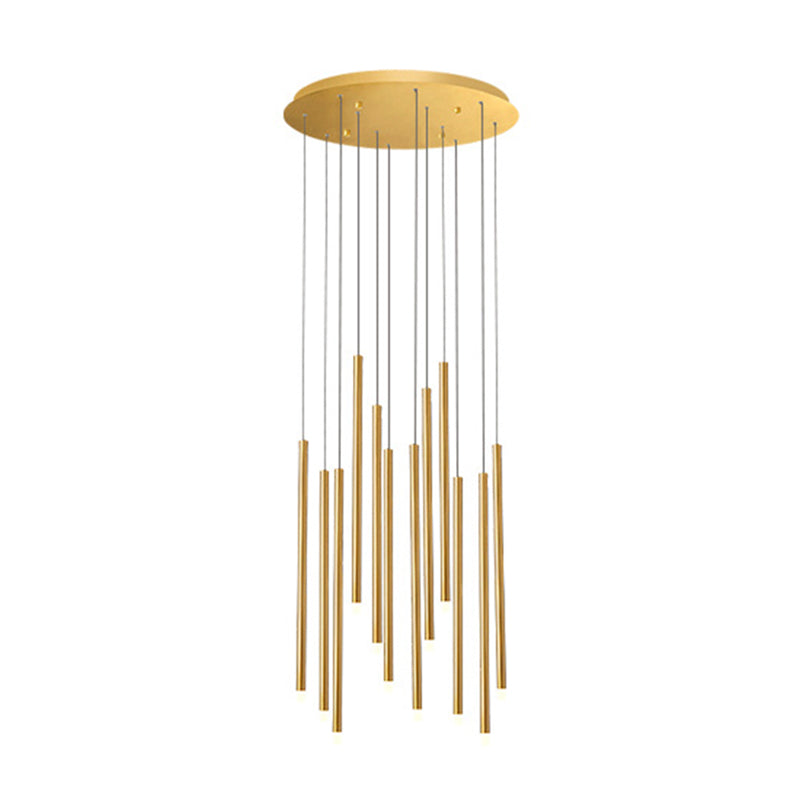 Led Sticks Pendant Light: Minimalistic Metal Staircase Ceiling Lamp With Acrylic Shade