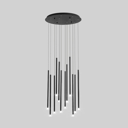 Led Sticks Pendant Light: Minimalistic Metal Staircase Ceiling Lamp With Acrylic Shade