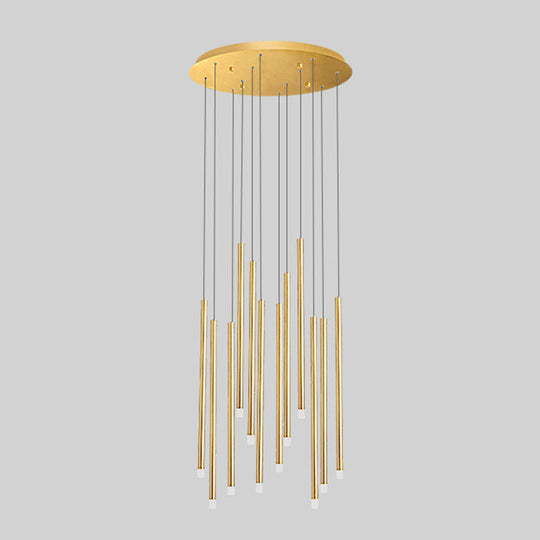 Led Sticks Pendant Light: Minimalistic Metal Staircase Ceiling Lamp With Acrylic Shade