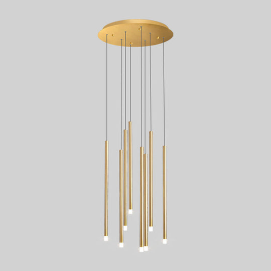 Led Sticks Pendant Light: Minimalistic Metal Staircase Ceiling Lamp With Acrylic Shade