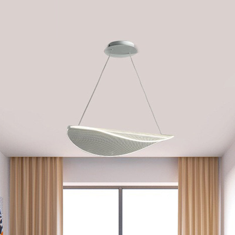 Leaf Shaped Acrylic Pendant Light: White Led Suspension Lighting For Bedrooms / 12