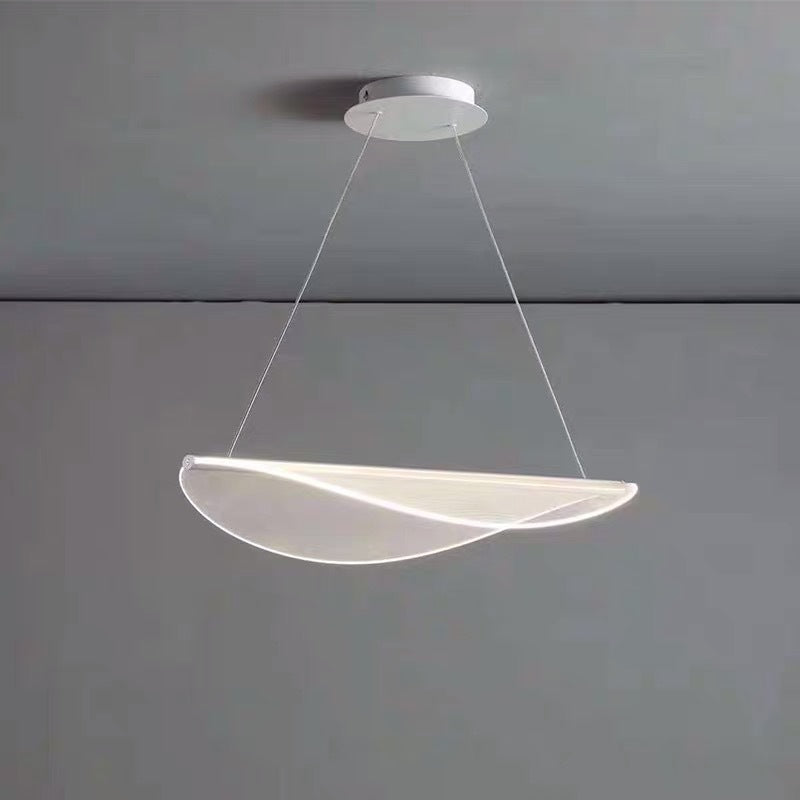 White Leaf Acrylic Pendant Light for Bedroom with LED Suspension