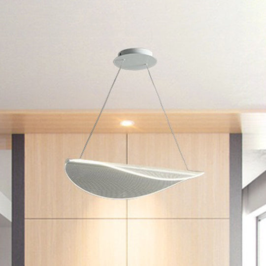 Leaf Shaped Acrylic Pendant Light: White Led Suspension Lighting For Bedrooms / 31.5