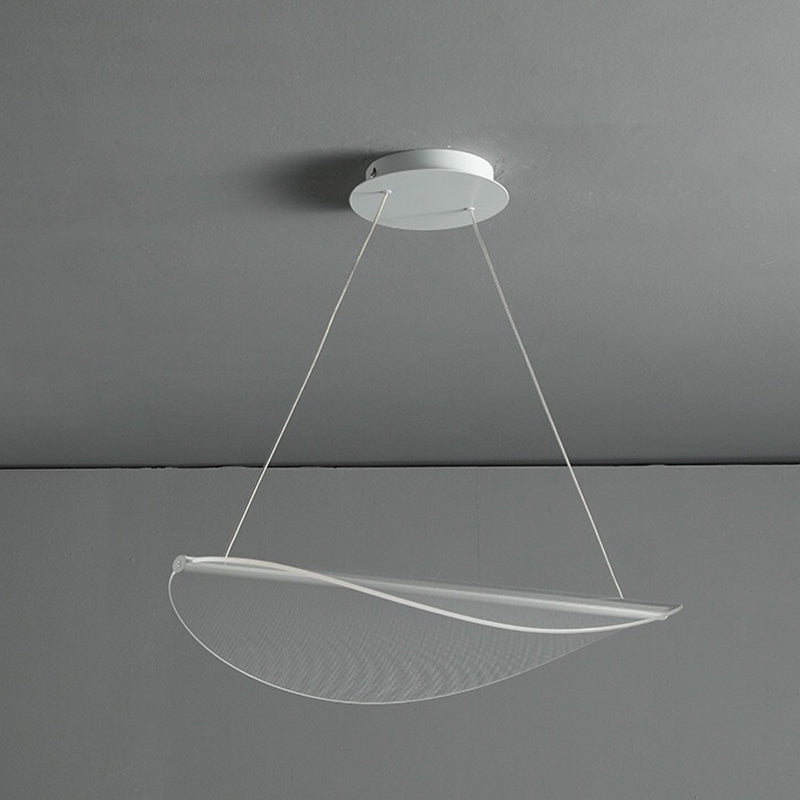 White Leaf Acrylic Pendant Light for Bedroom with LED Suspension