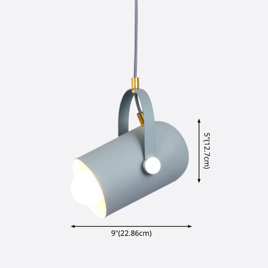 Cylindrical Metal Spotlight Pendant Lighting With Adjustable Handle - Commercial Grade