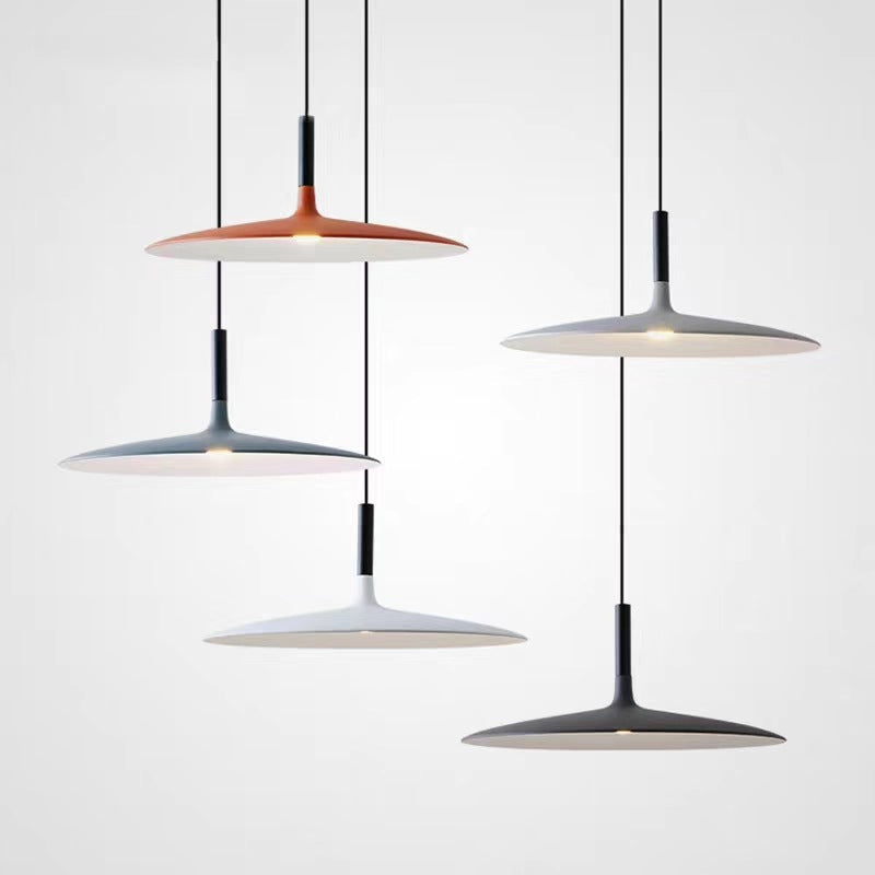 Minimalist Metal Led Pendant Lamp - Flying Saucer Style For Restaurants