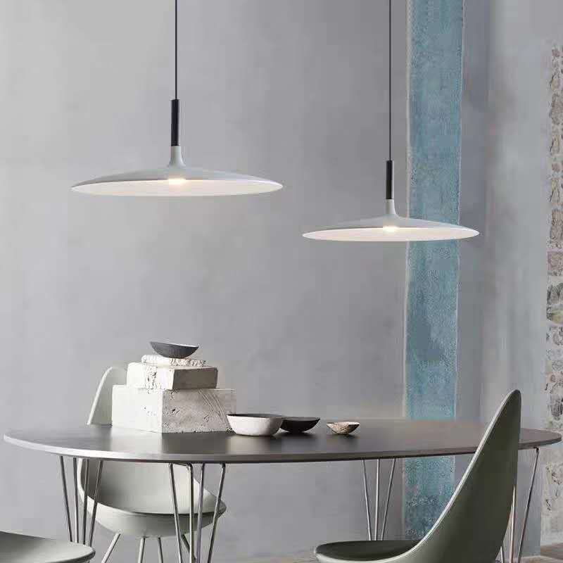 Minimalist Metal Led Pendant Lamp - Flying Saucer Style For Restaurants