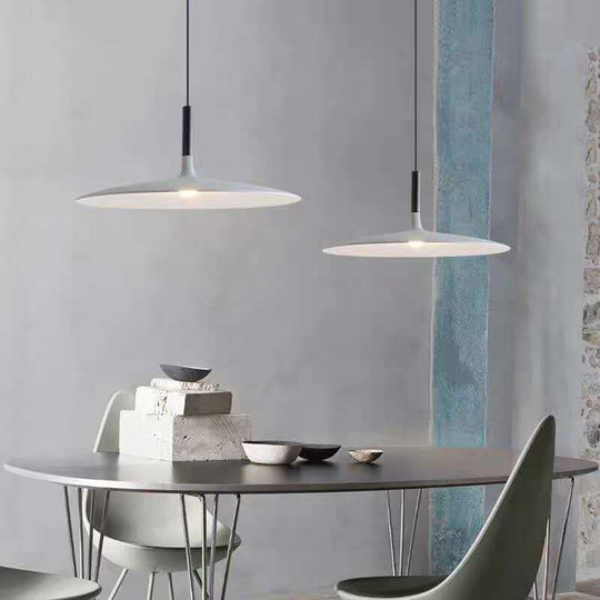 Minimalist Metal Led Pendant Lamp - Flying Saucer Style For Restaurants