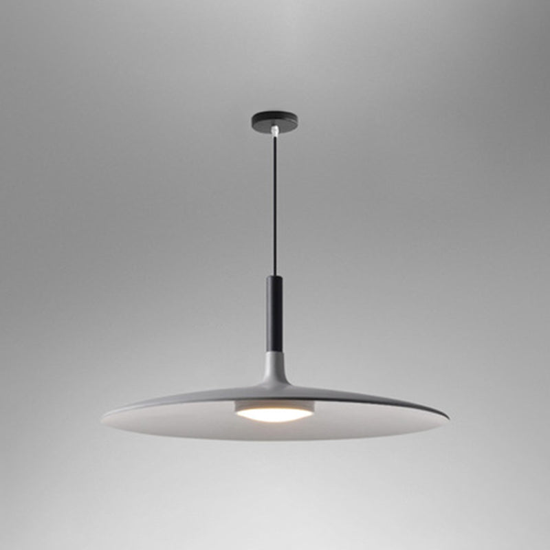 Minimalist Metal Led Pendant Lamp - Flying Saucer Style For Restaurants Grey / 18