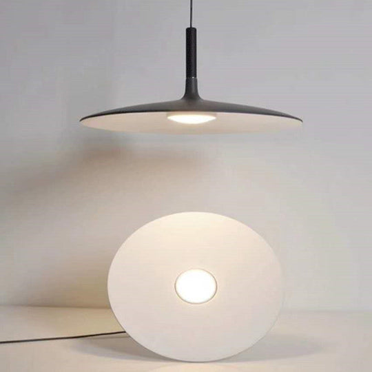 Minimalist Metal Led Pendant Lamp - Flying Saucer Style For Restaurants