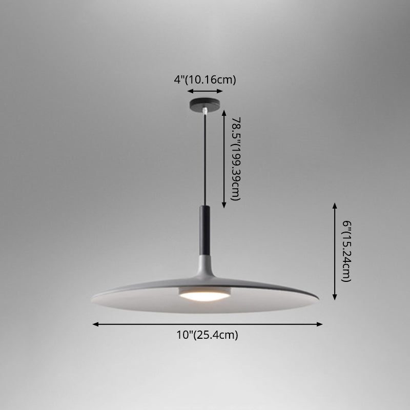 Minimalist Metal Led Pendant Lamp - Flying Saucer Style For Restaurants