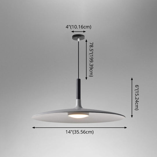 Minimalist Metal Led Pendant Lamp - Flying Saucer Style For Restaurants