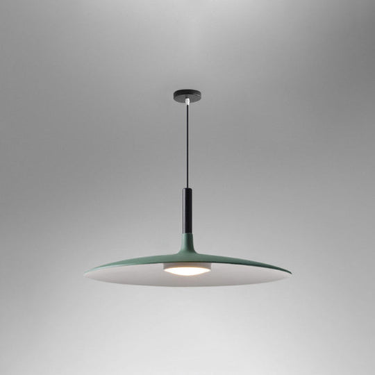 Minimalist Metal Led Pendant Lamp - Flying Saucer Style For Restaurants Green / 10