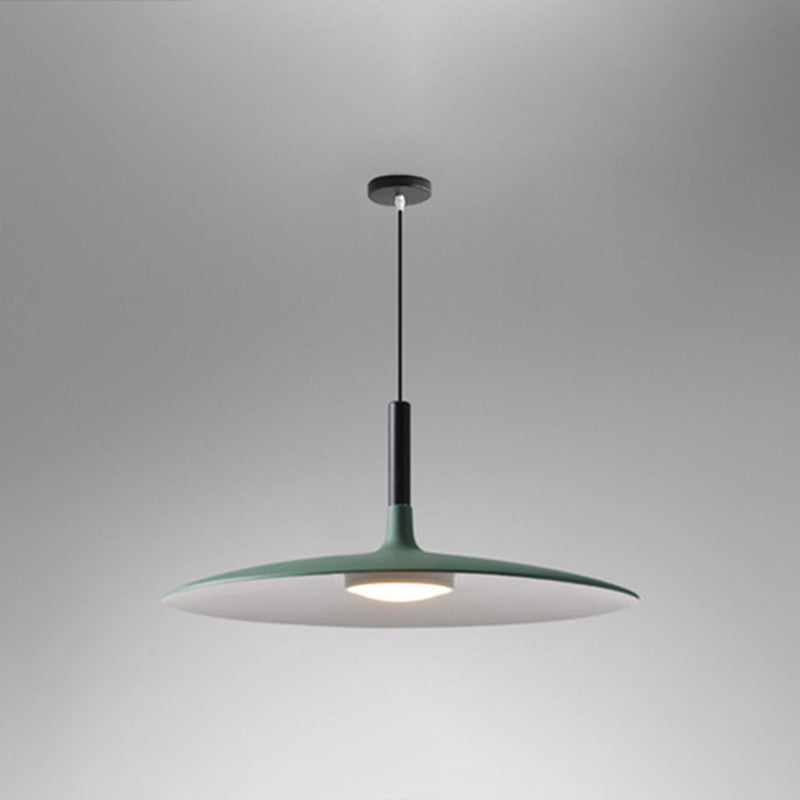 Minimalist Metal Led Pendant Lamp - Flying Saucer Style For Restaurants Green / 14