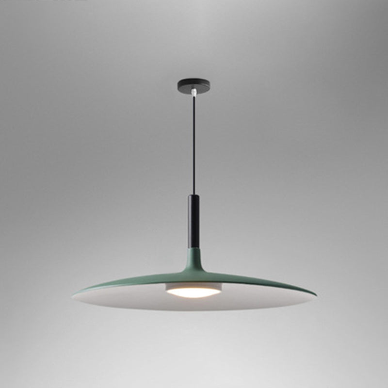 Minimalist Metal Led Pendant Lamp - Flying Saucer Style For Restaurants Green / 18