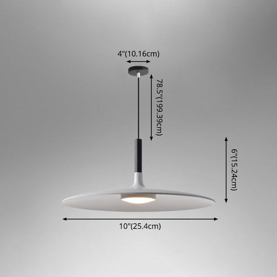 Minimalist Metal Led Pendant Lamp - Flying Saucer Style For Restaurants