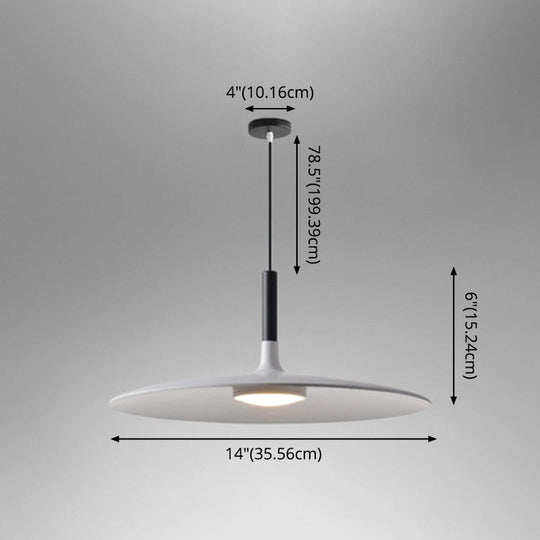 Minimalist Metal Led Pendant Lamp - Flying Saucer Style For Restaurants