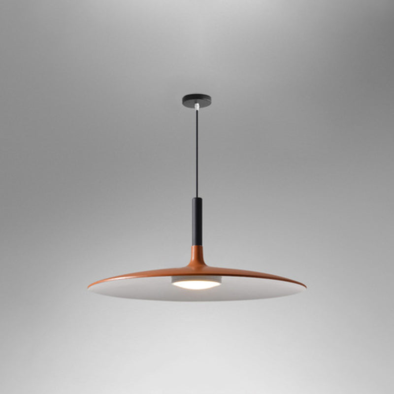 Minimalist Metal Led Pendant Lamp - Flying Saucer Style For Restaurants Orange / 10