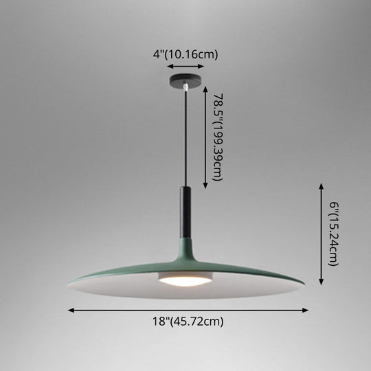 Minimalist Metal Led Pendant Lamp - Flying Saucer Style For Restaurants