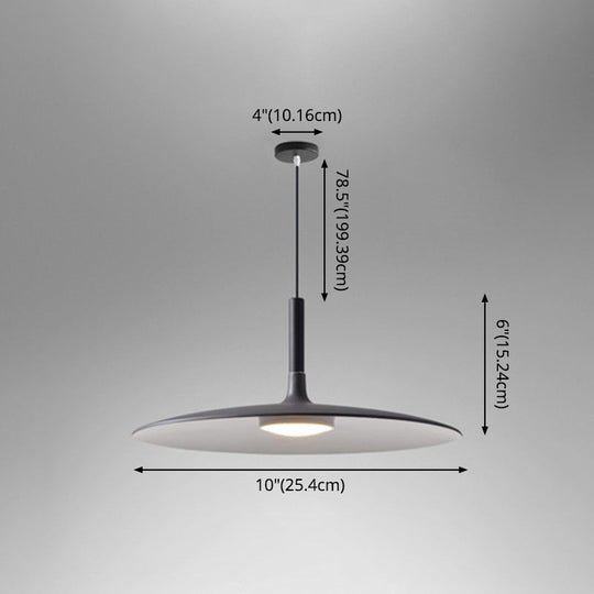 Minimalist Metal Led Pendant Lamp - Flying Saucer Style For Restaurants