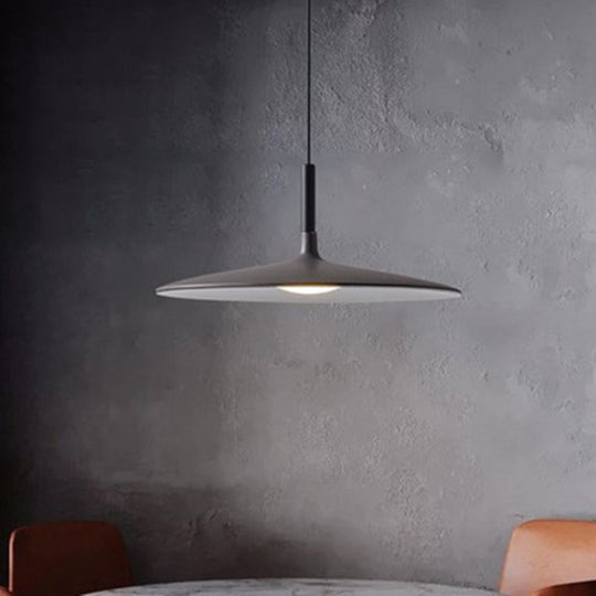 Minimalist Metal Led Pendant Lamp - Flying Saucer Style For Restaurants Black / 10