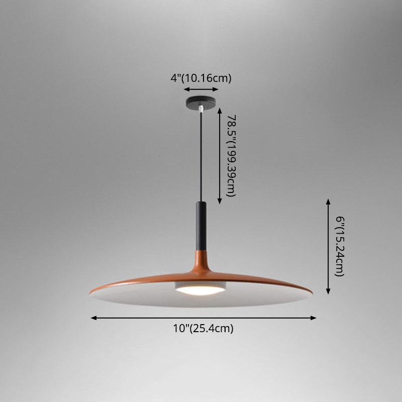 Minimalist Metal Led Pendant Lamp - Flying Saucer Style For Restaurants