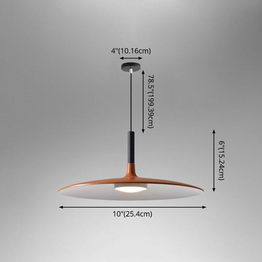 Minimalist Metal Led Pendant Lamp - Flying Saucer Style For Restaurants