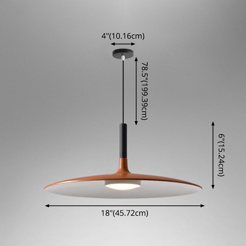 Minimalist Metal Led Pendant Lamp - Flying Saucer Style For Restaurants